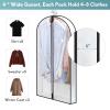 4 Pack - Dress Bags for Gowns Long W/ 4" Gussetes, 60'' Long Garment Bags for Gowns,Clear Garment Bags for Hanging Clothes, Dress Garment Bag for Storage and Travel - 24'' x 60'' view 2