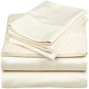100% Egyptian Cotton, 6 - Piece Sheet Set, Pure Sateen Weave & 400 Thread Count Hotel-Collection Bedding Sheets with Fitted Sheet 17-18 Inches Deep Pocket-Ivory Solid,Full-XXL Size. view 1