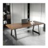 Modern Industrial Home Office Solid Wood Desk, Computer Desk Desk Study Table Workstation Conference Table Dining Table with Metal Stand (Size : 120X60X75CM/47X24X30IN) view 1