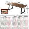Modern Industrial Home Office Solid Wood Desk, Computer Desk Desk Study Table Workstation Conference Table Dining Table with Metal Stand (Size : 120X60X75CM/47X24X30IN) view 2