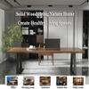 Modern Industrial Home Office Solid Wood Desk, Computer Desk Desk Study Table Workstation Conference Table Dining Table with Metal Stand (Size : 120X60X75CM/47X24X30IN) view 3