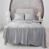100% Egyptian Cotton, 6 - Piece Sheet Set, Pure Sateen Weave & 400 Thread Count Hotel-Collection Bedding Sheets with Fitted Sheet 15-16 Inches Deep Pocket-Light Grey Solid,Twin-XL Size. view 3