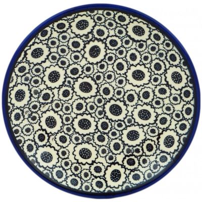 Polmedia Polish Pottery Dessert Plate - Blooming Night Pattern Handmade in Boleslawiec Poland + Certificate of Authenticity