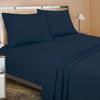 100% Egyptian Cotton, 6 - Piece Sheet Set, Pure Sateen Weave & 400 Thread Count Hotel-Collection Bedding Sheets with Fitted Sheet 15-16 Inches Deep Pocket-Navy Blue Stripe,Twin Size. view 3