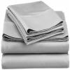 100% Egyptian Cotton, 6 - Piece Sheet Set, Pure Sateen Weave & 400 Thread Count Hotel-Collection Bedding Sheets with Fitted Sheet 15-16 Inches Deep Pocket-Light Grey Solid,Full-XXL Size. view 1