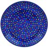 Polmedia Polish Pottery Dinner Plate UNIKAT - Colorful Star Show Pattern Handmade in Boleslawiec Poland by Ceramika Artystyczna + Certificate of Authenticity view 1