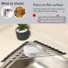 Ahyuan Roll up Dish Drying Rack Over The Sink Kitchen Roll up Sink Drying Rack Portable Dish Drainer Foldable Dish Drying Rack (Black, Triangle 16.3''X9.4'') view 3