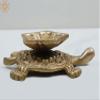 Exotic India 5" Small Brass Diya On Tortoise - Brass view 3