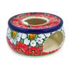 Polmedia Polish Pottery Heater UNIKAT - Sweet Red Petals Pattern Handmade in Boleslawiec Poland by Ceramika Artystyczna + Certificate of Authenticity view 3