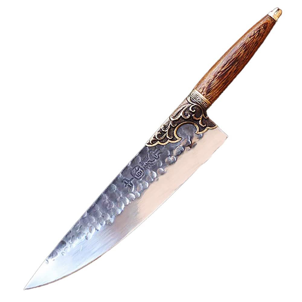 Chef Knife,Kitchen Knife, 9.3 inch Longquan Fish Knife Long Streamlined Chef Boning Meat Cleaver Hand Forged Rosewood Handle Kitchen Cooking Knife