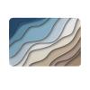 Blue White Brown Kitchen Bath Shower Door Welcome Mat for Bedroom/Living/Laundry Room,Washable Bathroom Bathtub Runner Rug,Abstract Modern Ocean Seawaves Geometric Art Indoor Outdoor Doormat,16"x24" view 1