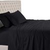 100% Egyptian Cotton, 6 - Piece Sheet Set, Pure Sateen Weave & 400 Thread Count Hotel-Collection Bedding Sheets with Fitted Sheet 15-16 Inches Deep Pocket-Black Stripe,King Size. view 3
