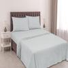 100% Egyptian Cotton, 6 - Piece Sheet Set, Pure Sateen Weave & 400 Thread Count Hotel-Collection Bedding Sheets with Fitted Sheet 15-16 Inches Deep Pocket-Light Grey Stripe,Twin-XXL Size. view 2