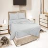 100% Egyptian Cotton, 6 - Piece Sheet Set, Pure Sateen Weave & 400 Thread Count Hotel-Collection Bedding Sheets with Fitted Sheet 15-16 Inches Deep Pocket-Light Grey Stripe,Twin-XXL Size. view 4