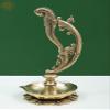 Exotic India 8" Brass Parrot Oil Diya - Brass view 1