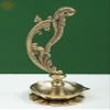 Exotic India 8" Brass Parrot Oil Diya - Brass view 2