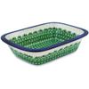 Polmedia Polish Pottery Rectangular Baker UNIKAT - Cobblestone Path Pattern Handmade in Boleslawiec Poland by Ceramika Artystyczna + Certificate of Authenticity view 1