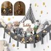 TIDYTEDS Macrame DreamLights Boho Stuffed Animal Storage Net or hammock Extra Large for Small or large Plushies. Plush Gray Toy Storage Holder view 1