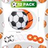Chengu 12 Pcs Sports Paper Lanterns Sport Themed Birthday Party Decorations Supplies 8 Inch Baseball Basketball Soccer Football Ornaments Bulk for Ceiling Hanging Ball Party Favors Decors Centerpieces view 2