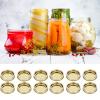 12pcs Mason Jar Lids, Stainless Steel 86mm Canning Lids with Rings Mason Jar Lids Split Type Wide Mouth Canning Lids and Rings Leakproof Sealing Covers(Gold) view 4