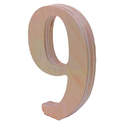 4 Tall Wooden Number 9 1/2 Thick Baltic Birch Paintable DIY Decor, Signs & Crafts - Pack of 1