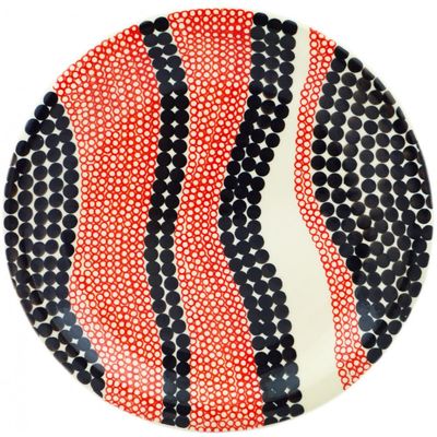 Polmedia Polish Pottery Dinner Plate - Red Reef Pattern Handmade in Boleslawiec Poland + Certificate of Authenticity