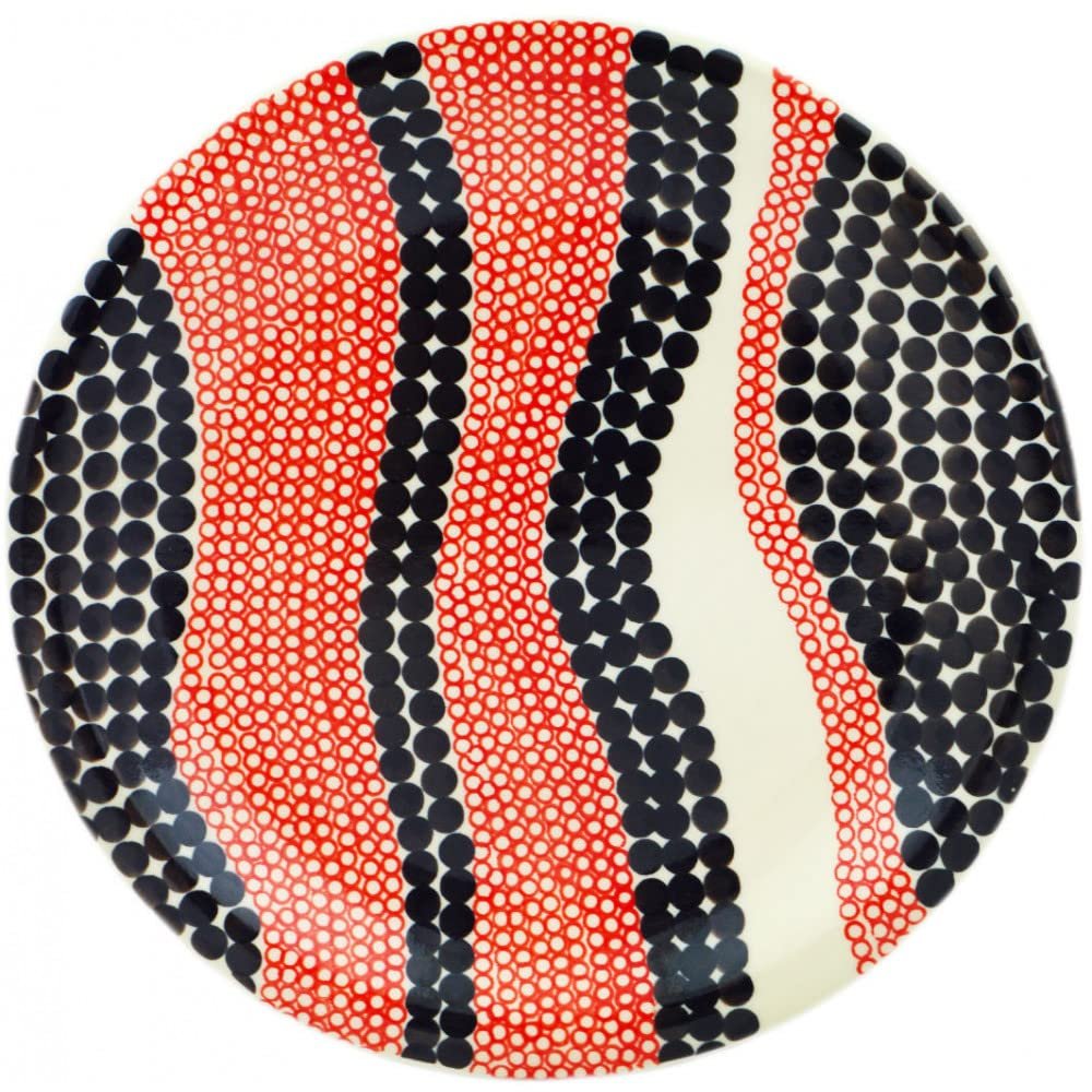 Polmedia Polish Pottery Dinner Plate - Red Reef Pattern Handmade in Boleslawiec Poland + Certificate of Authenticity