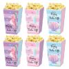 24 PCS Mermaid Popcorn Boxes, Mermaid Treat Boxes Candy Cookie Holder Container for Mermaid Birthday Themed Wedding Party Favors Supplies Dessert Decorations view 1