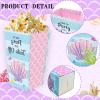 24 PCS Mermaid Popcorn Boxes, Mermaid Treat Boxes Candy Cookie Holder Container for Mermaid Birthday Themed Wedding Party Favors Supplies Dessert Decorations view 3