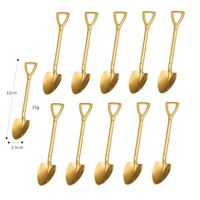 20 Pack Shovel Shape Demitasse Espresso Spoon, 4.7 Inches Stainless Steel Mini Coffee Spoons for Dessert,Tea, Appetizer, Party Supplies, Gold
