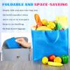 Boao 48 Pack Reusable Grocery Bags 13''L x 9.4''W x 15''H Large Foldable Shopping Tote Bag Non Woven with Handle and Button(Multicolor) view 2