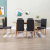 CHARMMA Dining Chairs Set of 6, Upholstered Dining Chairs with Cushioned Backrest & Wood Legs, Modern Fabric Kitchen Chair for Dining Room/Kitchen/Restaurant, Dark Grey, 16.5x20.1x37.4 view 1
