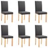 CHARMMA Dining Chairs Set of 6, Upholstered Dining Chairs with Cushioned Backrest & Wood Legs, Modern Fabric Kitchen Chair for Dining Room/Kitchen/Restaurant, Dark Grey, 16.5x20.1x37.4 view 2