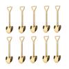 10 Pack Dessert Spoon 6 inch Shovel Shape Stainless Steel Spoons Ice Cream Fruit Spoon for Home Kitchen or Restaurant, Gold view 1