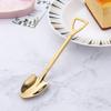 10 Pack Dessert Spoon 6 inch Shovel Shape Stainless Steel Spoons Ice Cream Fruit Spoon for Home Kitchen or Restaurant, Gold view 3