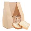 AeKahtay 50 Pack Bakery Bags with Window, 13.8 x 9.4 Inch Large Paper Bread Bags for Homemade Bread, Tin Tie Tab Lock Brown Window Bag for Toast, Cookie, Loaf, Candy, Nuts view 1