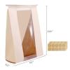 AeKahtay 50 Pack Bakery Bags with Window, 13.8 x 9.4 Inch Large Paper Bread Bags for Homemade Bread, Tin Tie Tab Lock Brown Window Bag for Toast, Cookie, Loaf, Candy, Nuts view 2