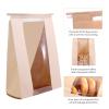 AeKahtay 50 Pack Bakery Bags with Window, 13.8 x 9.4 Inch Large Paper Bread Bags for Homemade Bread, Tin Tie Tab Lock Brown Window Bag for Toast, Cookie, Loaf, Candy, Nuts view 3