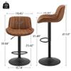 Art Leon Bar Stools, Set of 2, Morden Faux Leather Counter Height Bar Stools with Back, Adjustable Swivel Stool Chair for Home Kitchen Island Pub, Black Powder Coated Base, Yellow Brown view 2