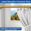 BRIOFOX Industrial Shower Curtain Rod - 2-in-1 Design Tension Curtain Rod - Never Rust Non-Slip 43 to 72 Inch Metal Steel, Gold Window Curtain Rod view 2