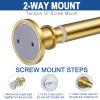 BRIOFOX Industrial Shower Curtain Rod - 2-in-1 Design Tension Curtain Rod - Never Rust Non-Slip 43 to 72 Inch Metal Steel, Gold Window Curtain Rod view 3