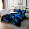 Blue Rose Coverlet Set Rose Floral Bedspread Galaxy Gradient Butterfly Flower Quilt Set for Kids Boys Girls Women Couple Lover Romantic Valentine's Day Quilted Bedroom Collection Room Decor King Size view 3