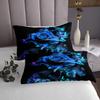 Blue Rose Coverlet Set Rose Floral Bedspread Galaxy Gradient Butterfly Flower Quilt Set for Kids Boys Girls Women Couple Lover Romantic Valentine's Day Quilted Bedroom Collection Room Decor Queen Size view 4