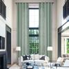 Fcosie Extra Long Curtains 10-24 ft Length, Solid Luxury Linen Drapes for High Ceilings, Room Darkening Curtain Panels with Grommet Top, Loft Drapes Window Treatments (Pale Blue, 50" W x 168" L) view 1