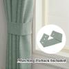 Fcosie Extra Long Curtains 10-24 ft Length, Solid Luxury Linen Drapes for High Ceilings, Room Darkening Curtain Panels with Grommet Top, Loft Drapes Window Treatments (Pale Blue, 50" W x 168" L) view 4