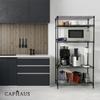 CAPHAUS 3/4/5-Tier Adjustable Height Wire Shelving Unit, Wire Rack Shelving, Metal Steel Storage Shelves, Garage Shelving Storage Organizer, Utility Storage Shelf, 5-Tier With Wheels, Black view 2