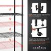 CAPHAUS 3/4/5-Tier Adjustable Height Wire Shelving Unit, Wire Rack Shelving, Metal Steel Storage Shelves, Garage Shelving Storage Organizer, Utility Storage Shelf, 5-Tier With Wheels, Black view 4