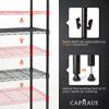 CAPHAUS 3/4/5-Tier Adjustable Height Wire Shelving Unit, Wire Rack Shelving, Metal Steel Storage Shelves, Garage Shelving Storage Organizer, Utility Storage Shelf, 5-Tier Without Wheels, Black view 4