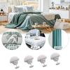Tvoip 16 Pcs Duvet Clips Set, Duvet Pins, Duvet Button,Quilt Fixing Clips Duvet Cover Clips Mushroom Round Fixing Clips with Buttons Bedroom Duvet Fixing Holder Non-Slip (Gray) view 2