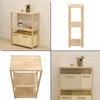 AIS HZPR-3D62 NA Pine Rack, 3 Tiers, 60 Natural view 3